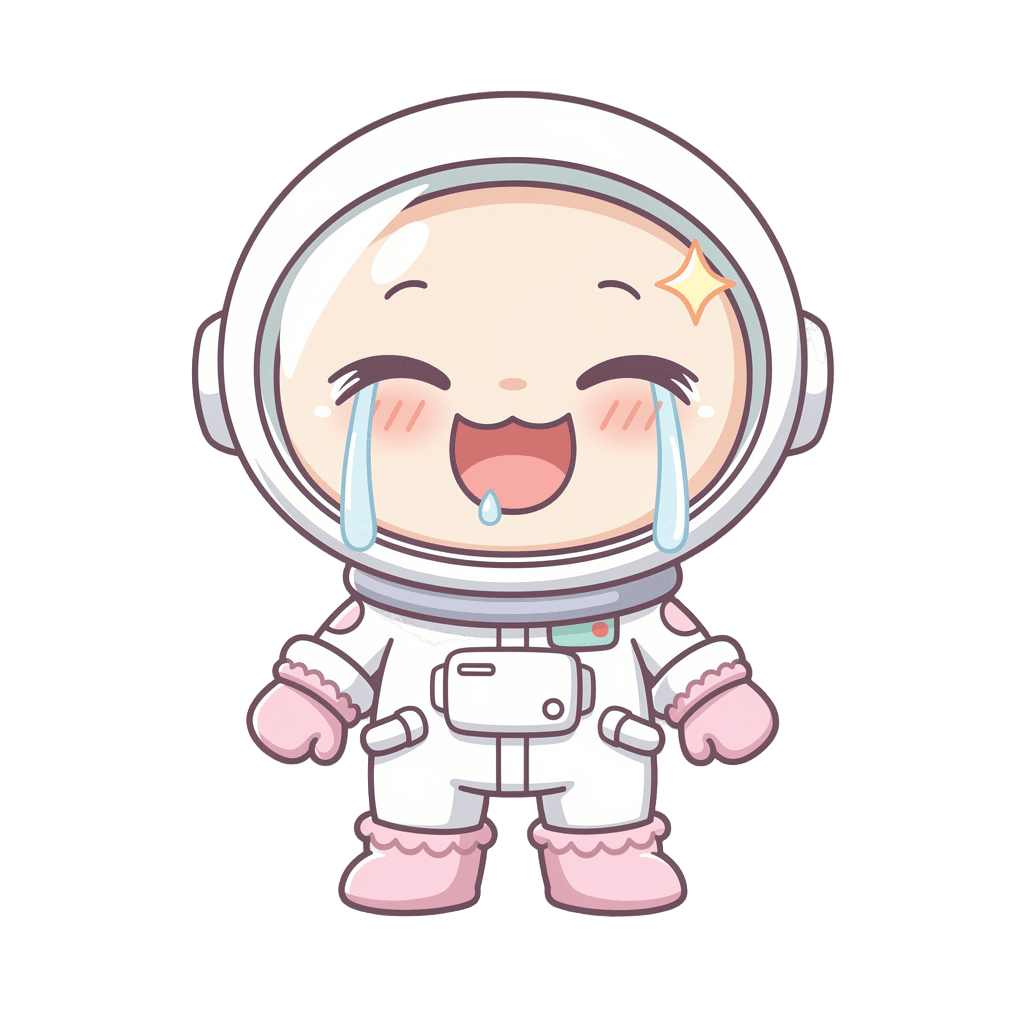 Astronaut — laughing Astronaut Twitch emote — laughing, Kawaii style
