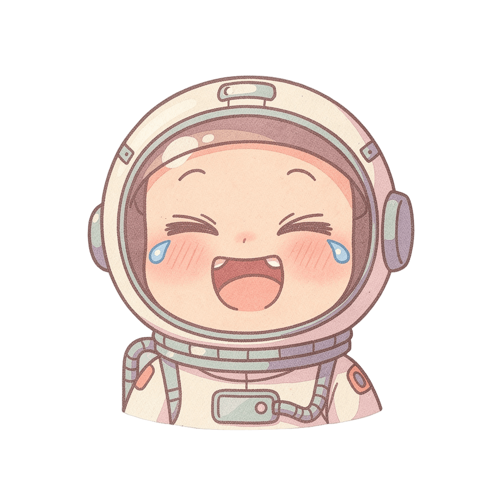 Astronaut — laughing Astronaut Twitch emote — laughing, Pastel style