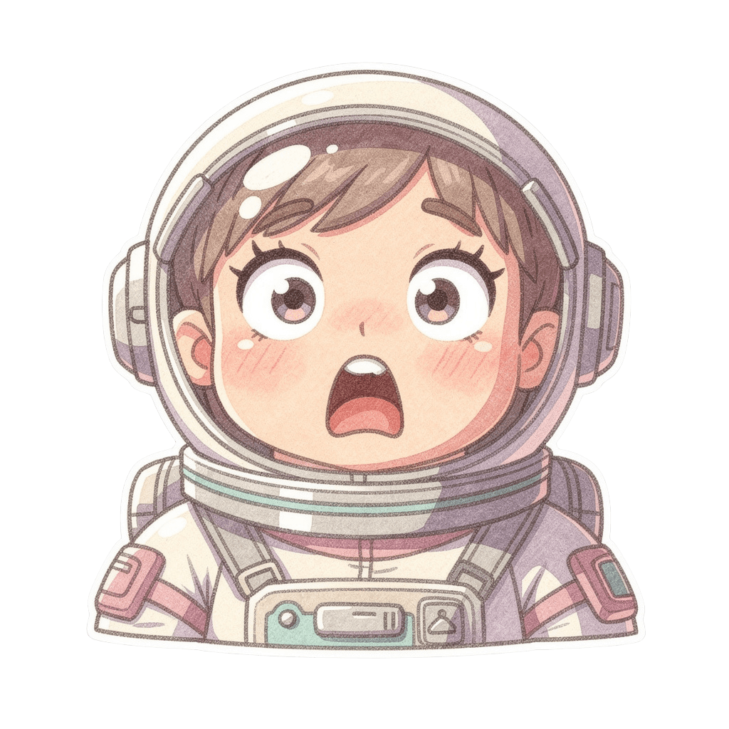 Astronaut — surprised Astronaut Twitch emote — surprised, Pastel style