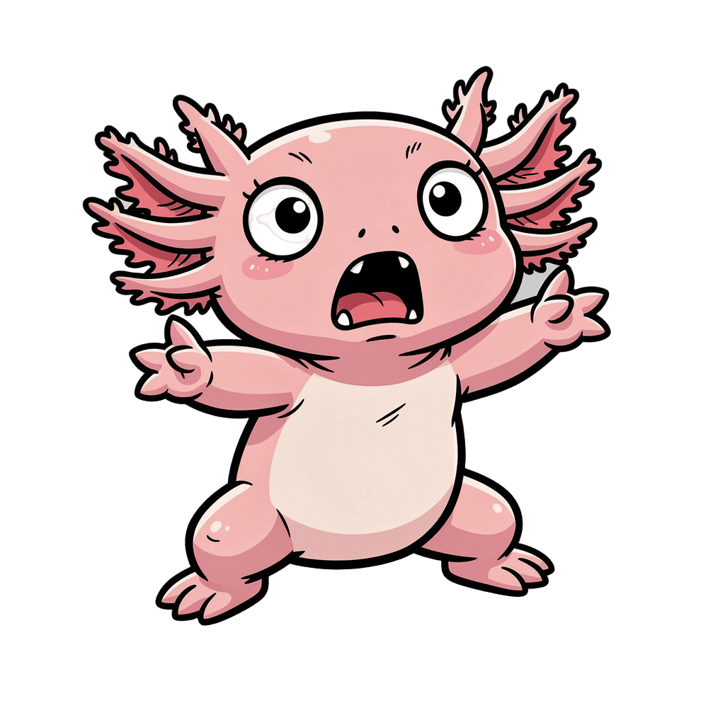 Axolotl — surprised Axolotl Twitch emote — surprised, Comic style