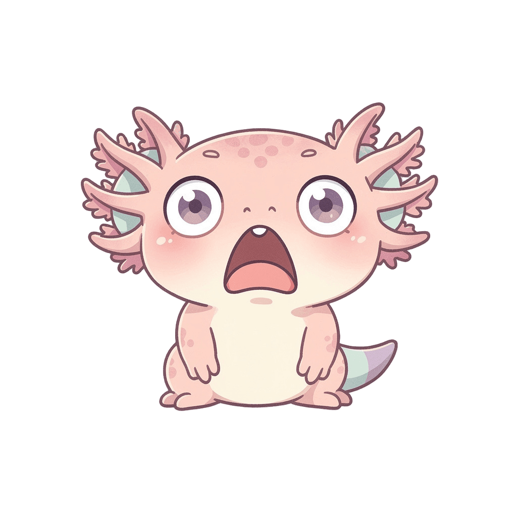 Axolotl — surprised Axolotl Twitch emote — surprised, Pastel style