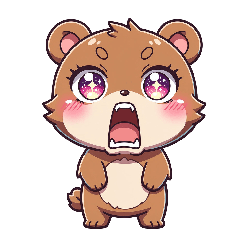 Bear — surprised Bear Twitch emote — surprised, Anime style