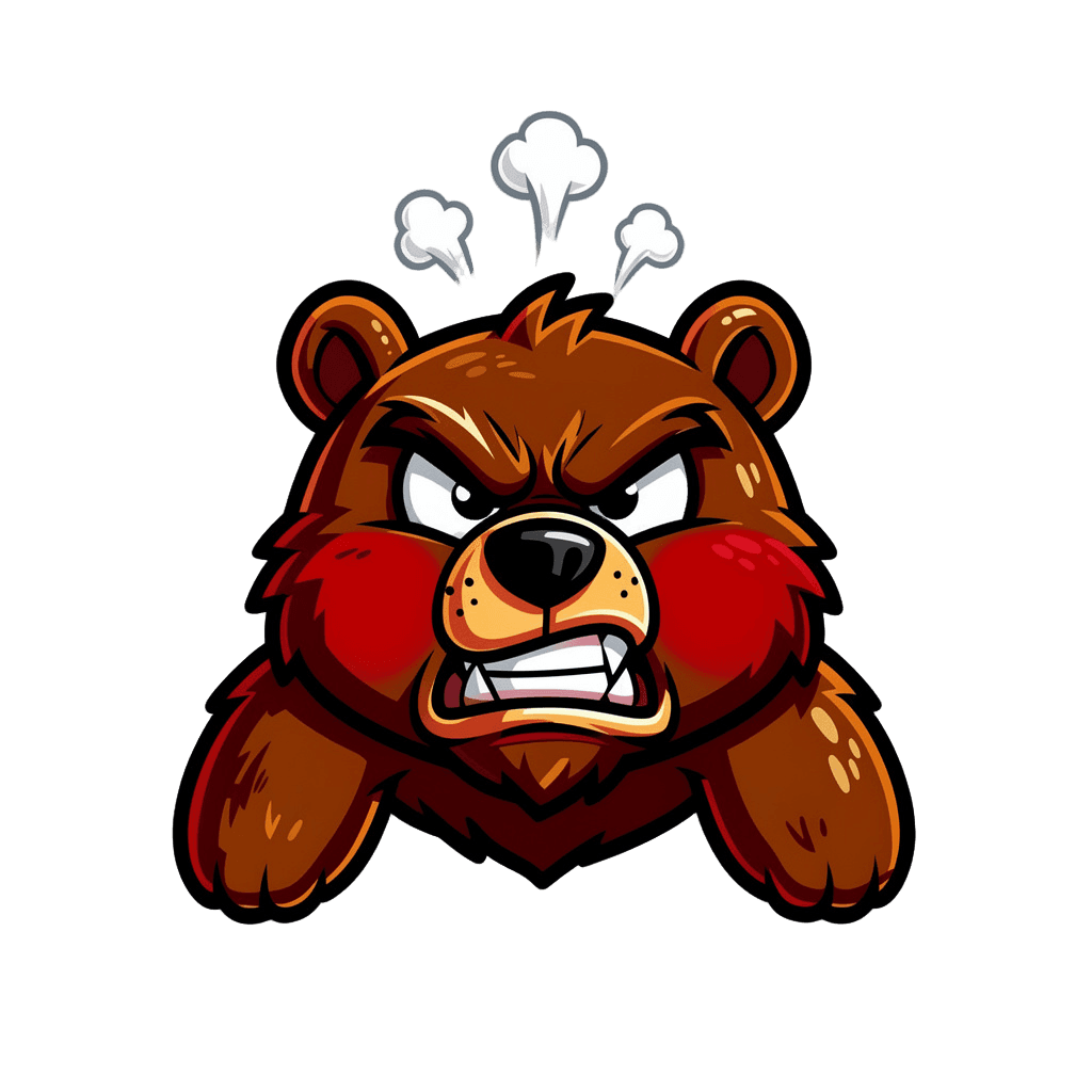 Bear — angry Bear Twitch emote — angry, Cartoon style