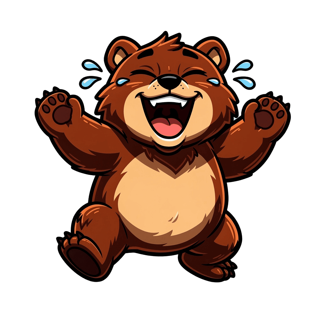 Bear — laughing Bear Twitch emote — laughing, Cartoon style