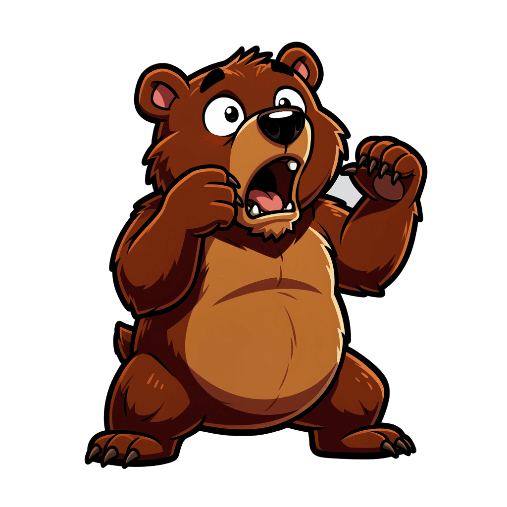 Bear — surprised Bear Twitch emote — surprised, Cartoon style
