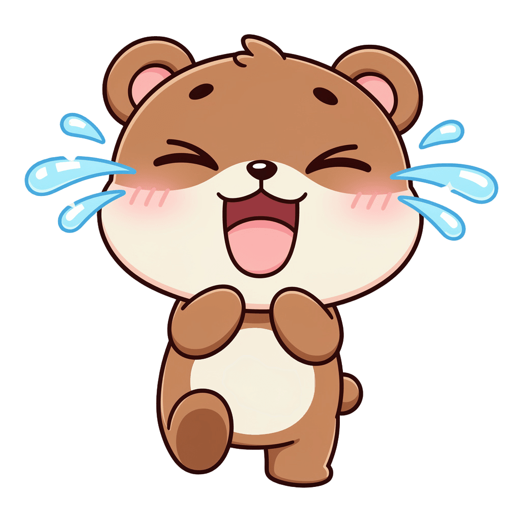 Bear — laughing Bear Twitch emote — laughing, Chibi style