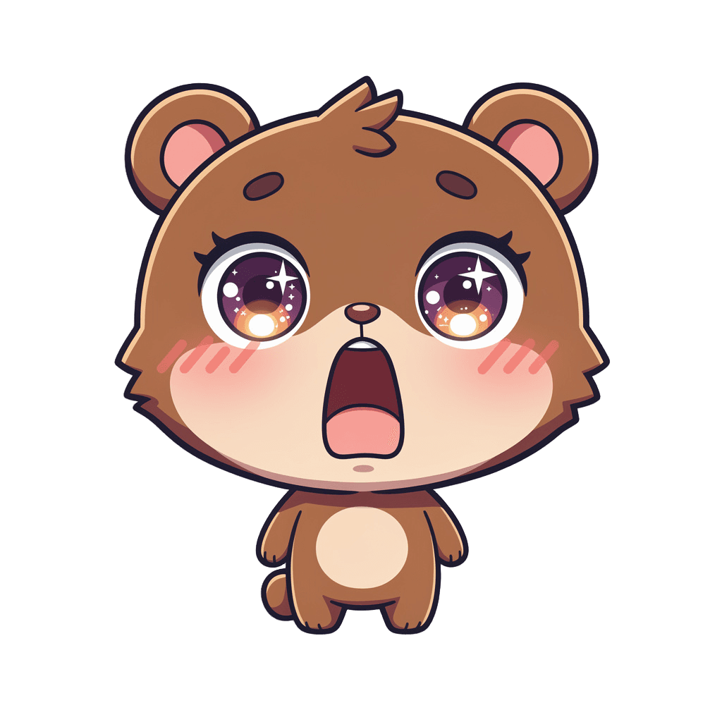 Bear — surprised Bear Twitch emote — surprised, Chibi style