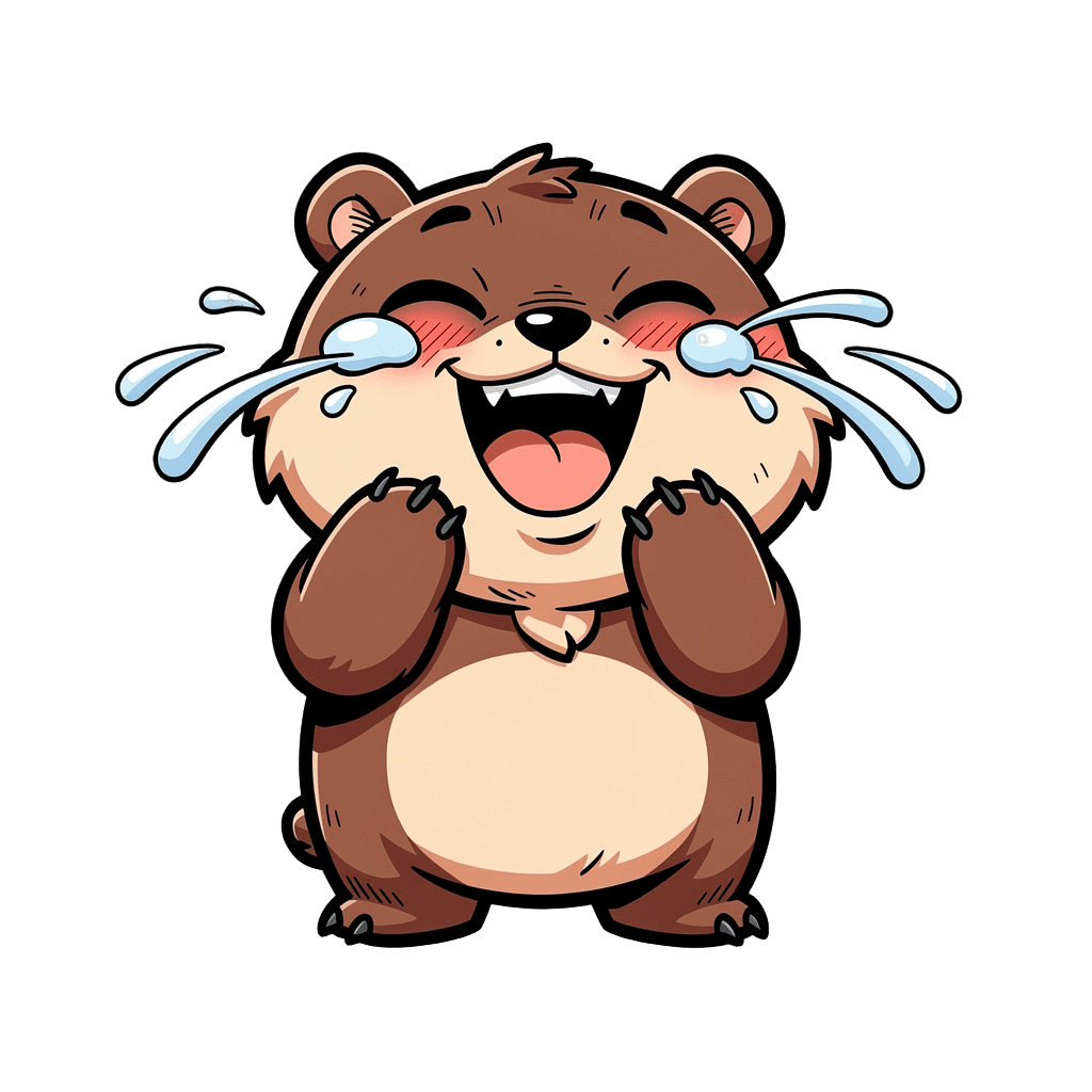 Bear — laughing Bear Twitch emote — laughing, Comic style