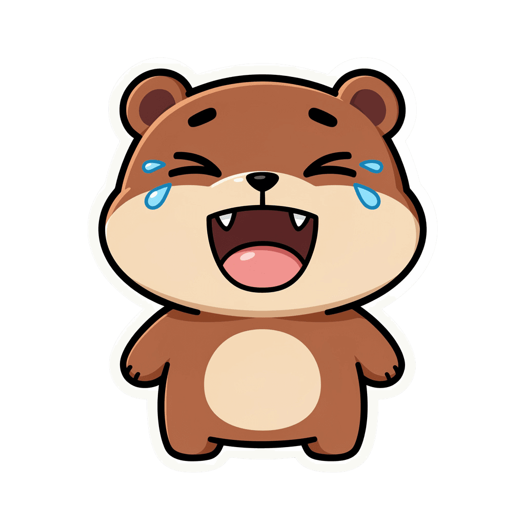Bear — laughing Bear Twitch emote — laughing, Sticker style