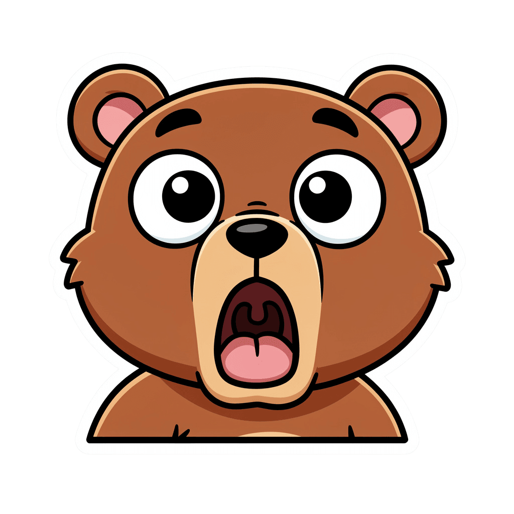 Bear — surprised Bear Twitch emote — surprised, Sticker style