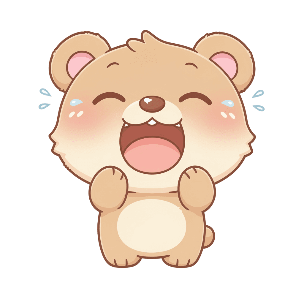 Bear — laughing Bear Twitch emote — laughing, Kawaii style