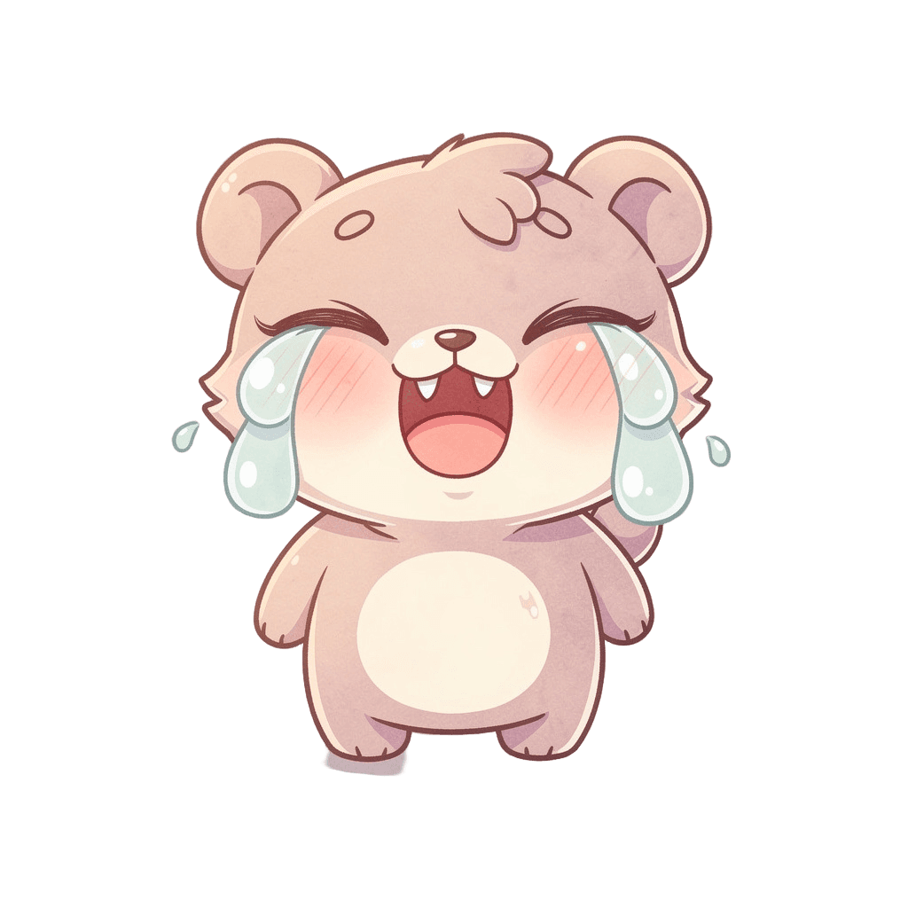 Bear — laughing Bear Twitch emote — laughing, Pastel style