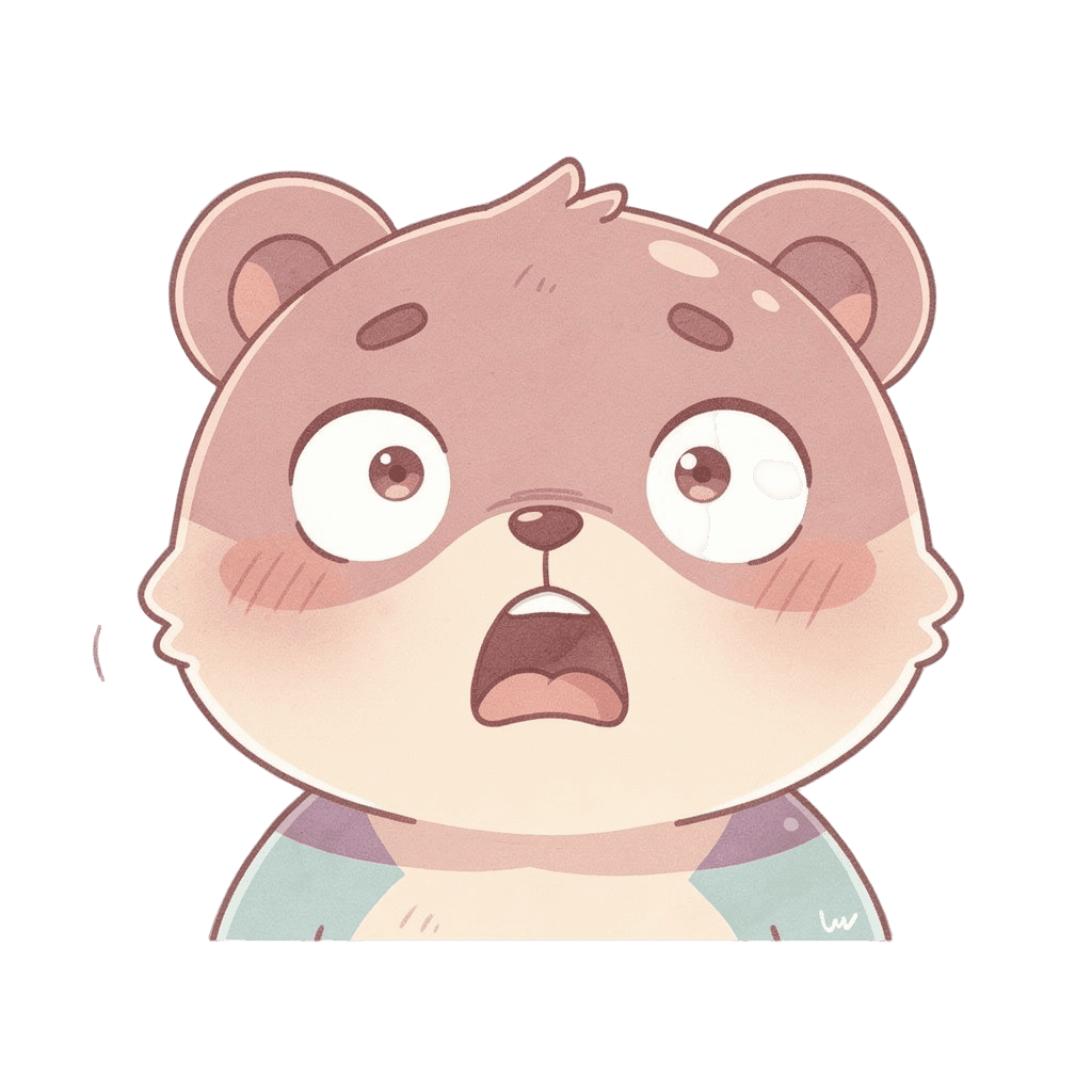 Bear — surprised Bear Twitch emote — surprised, Pastel style