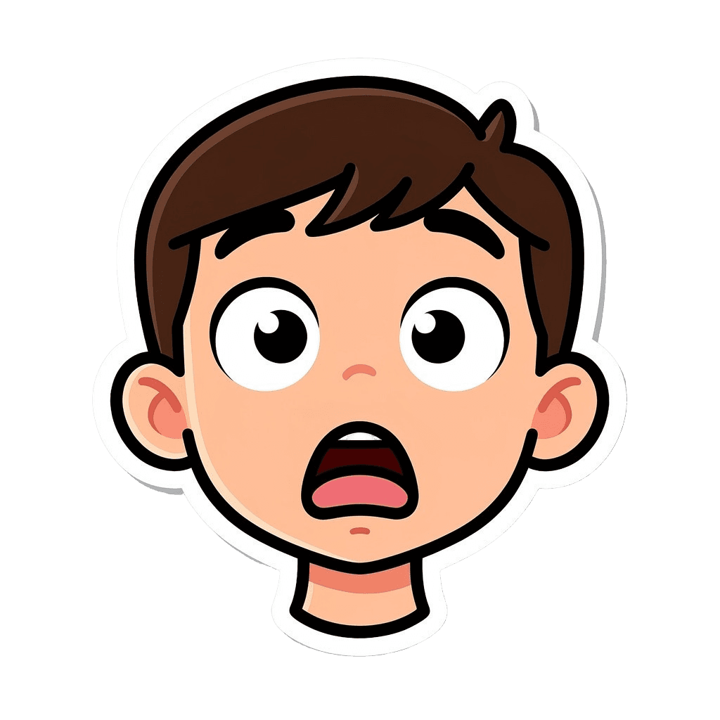 Boy — surprised Boy Twitch emote — surprised, Sticker style