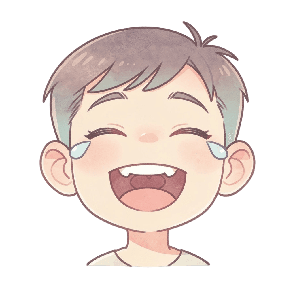Boy — laughing Boy Twitch emote — laughing, Pastel style