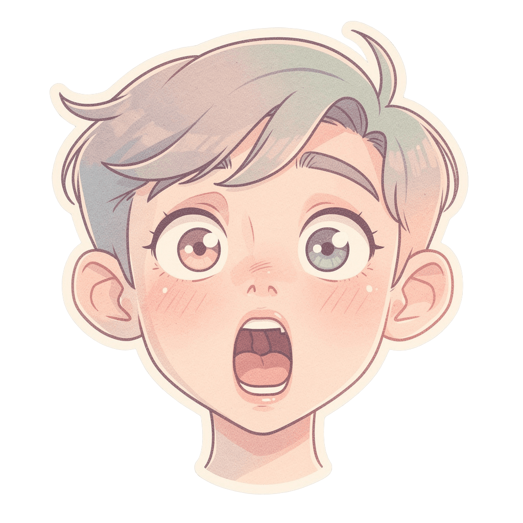 Boy — surprised Boy Twitch emote — surprised, Pastel style