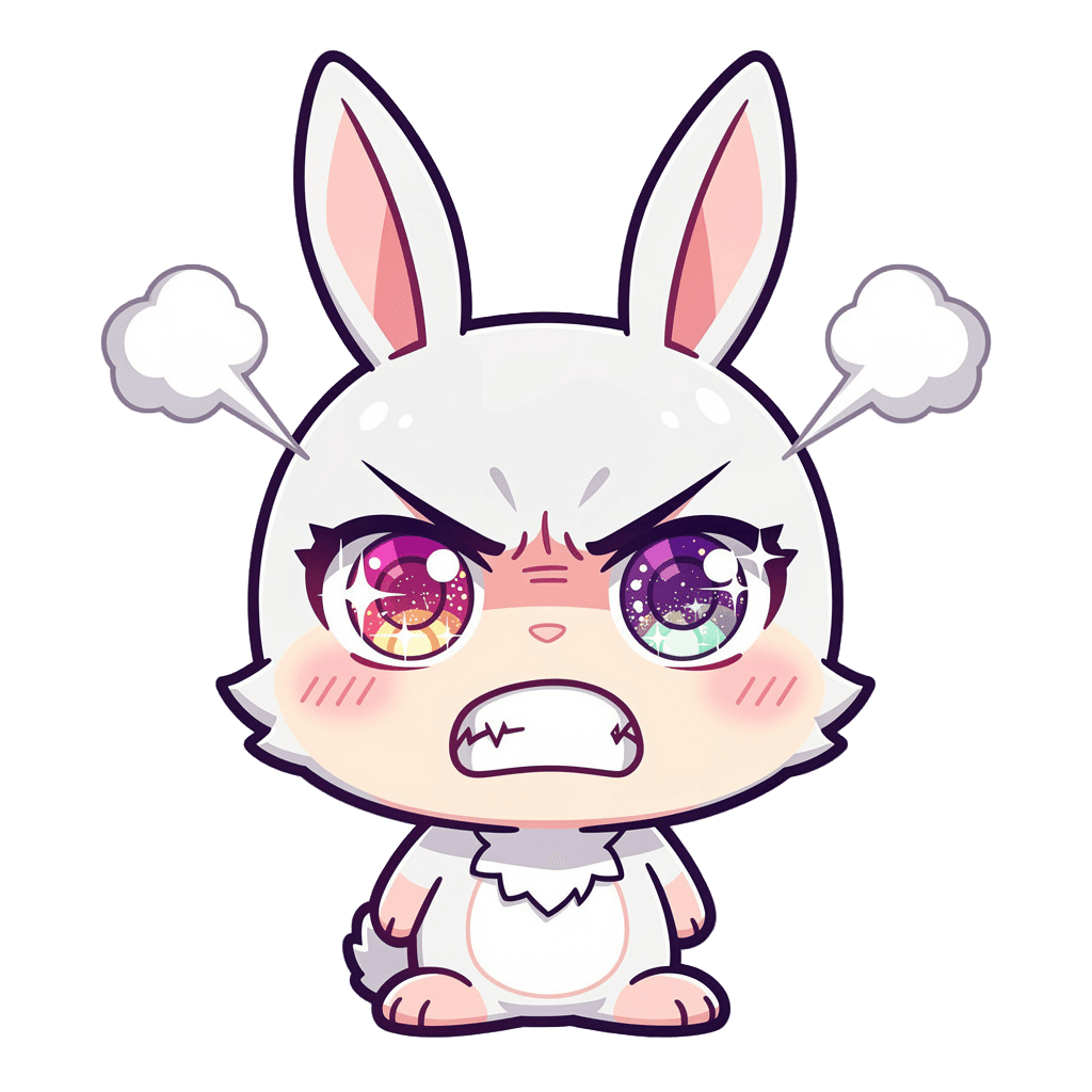 Bunny — angry Bunny Twitch emote — angry, Anime style