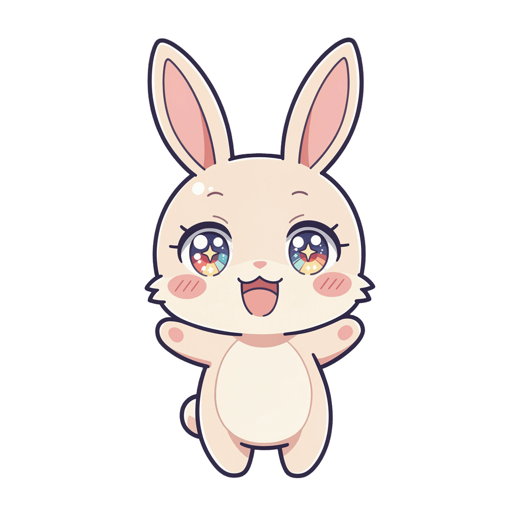 Bunny — happy Bunny Twitch emote — happy, Anime style