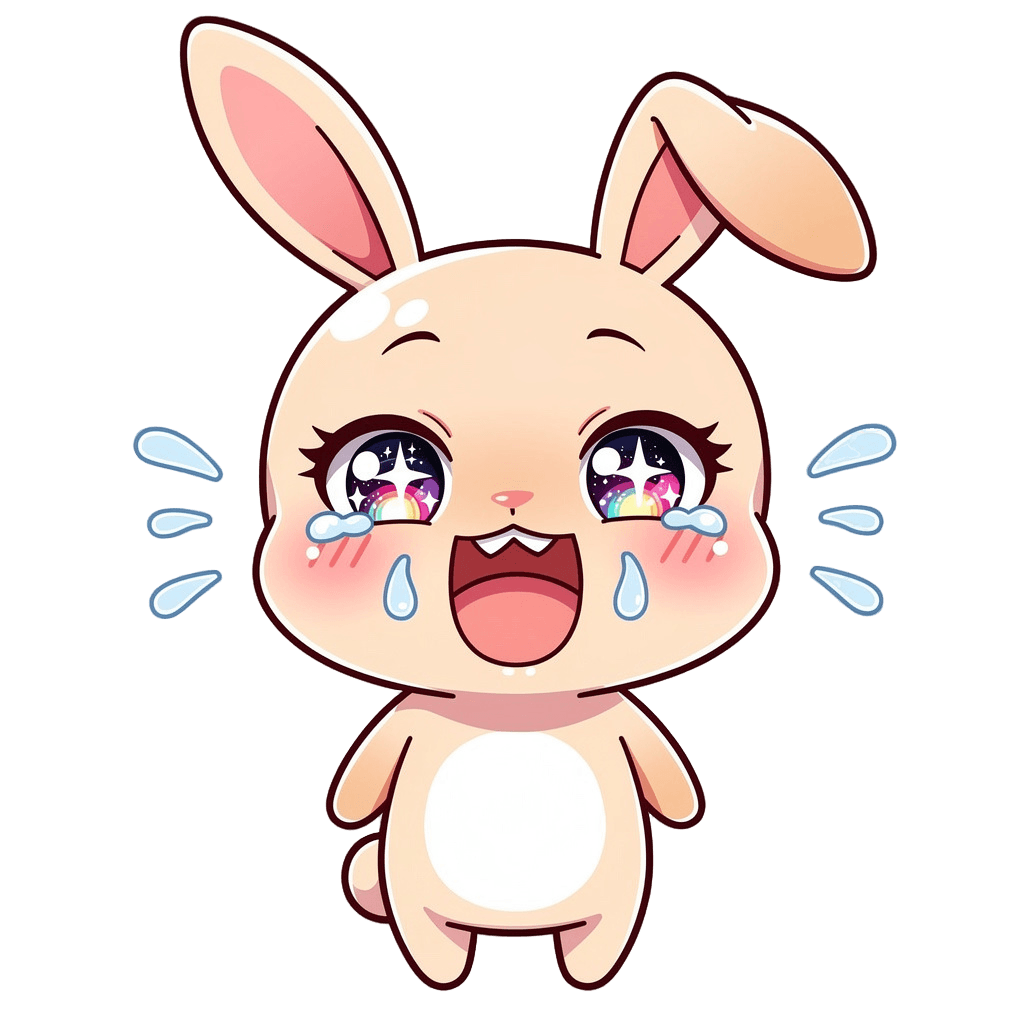 Bunny — laughing Bunny Twitch emote — laughing, Anime style