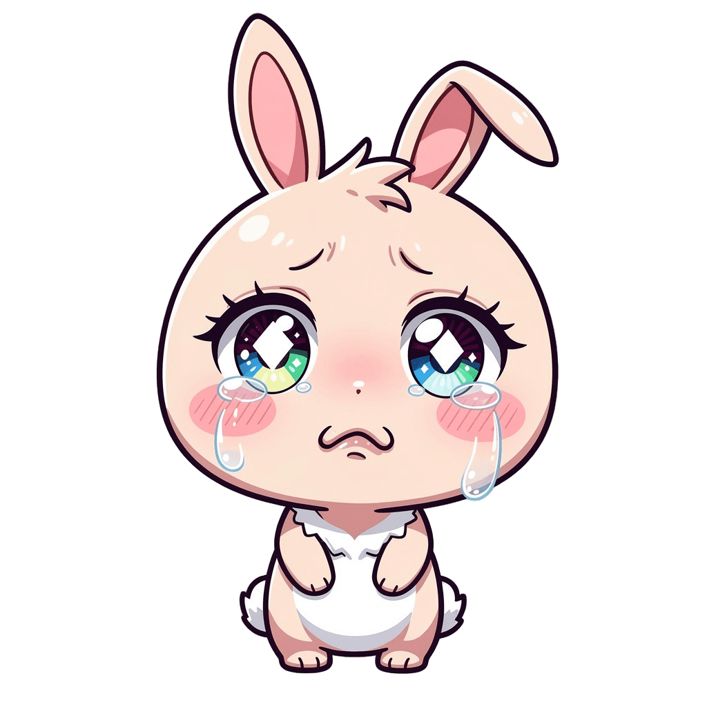 Bunny — sad Bunny Twitch emote — sad, Anime style