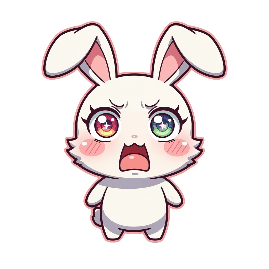 Bunny — surprised Bunny Twitch emote — surprised, Anime style