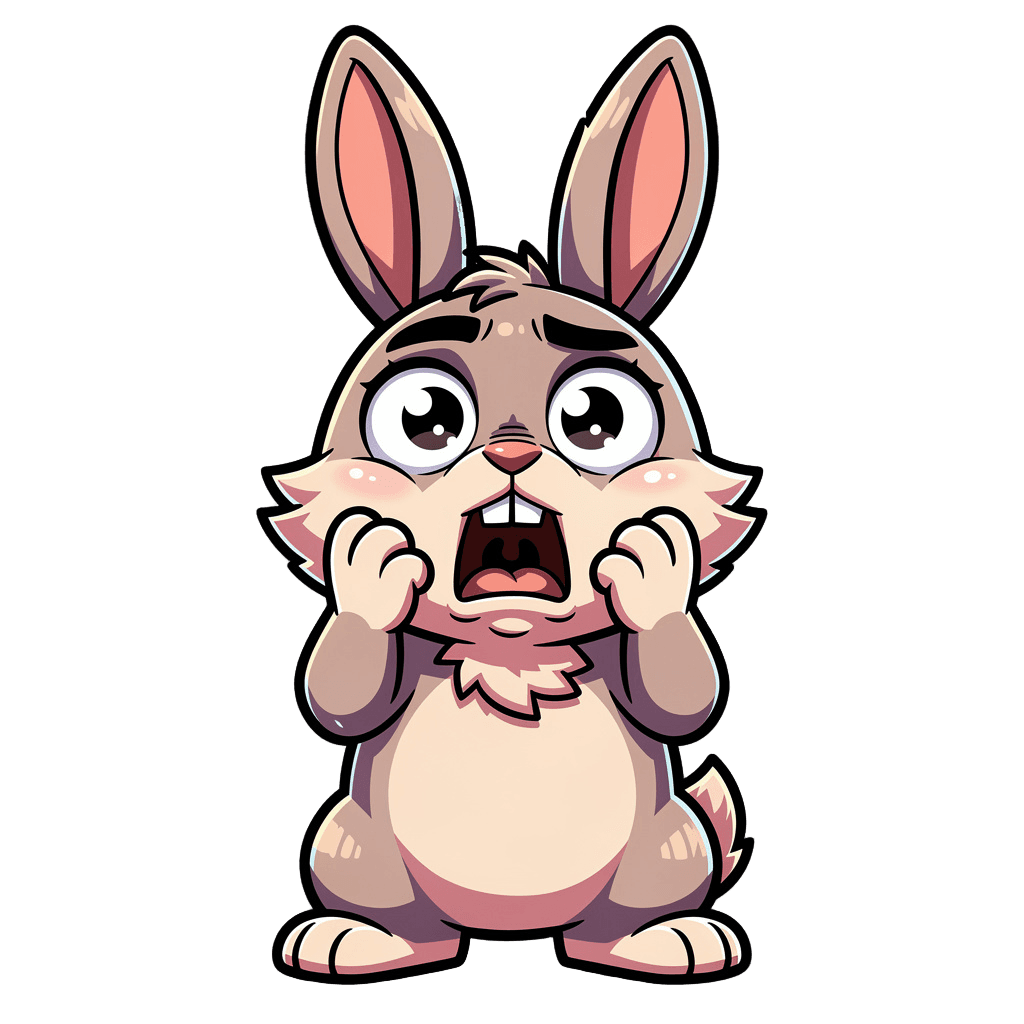 Bunny — surprised Bunny Twitch emote — surprised, Cartoon style