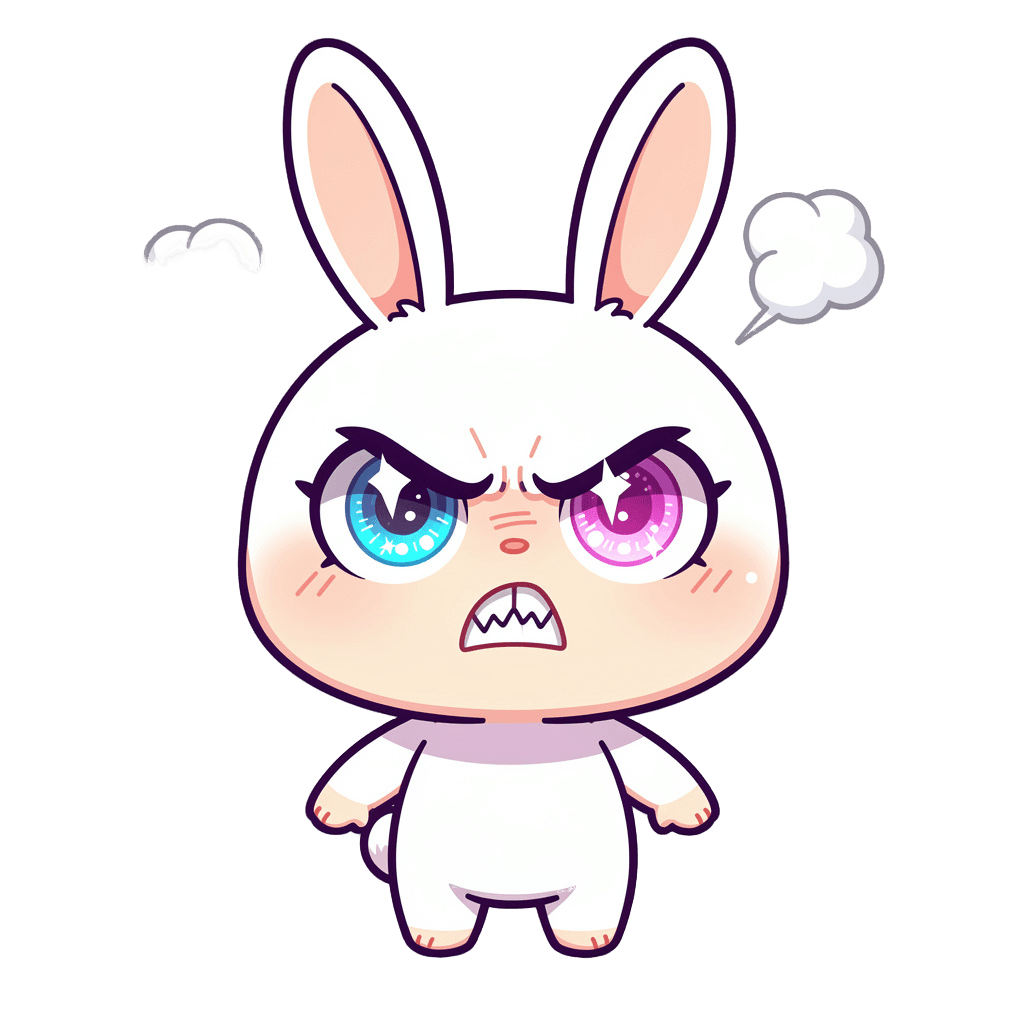 Bunny — angry Bunny Twitch emote — angry, Chibi style