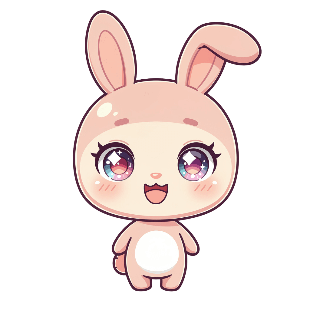 Bunny — happy Bunny Twitch emote — happy, Chibi style