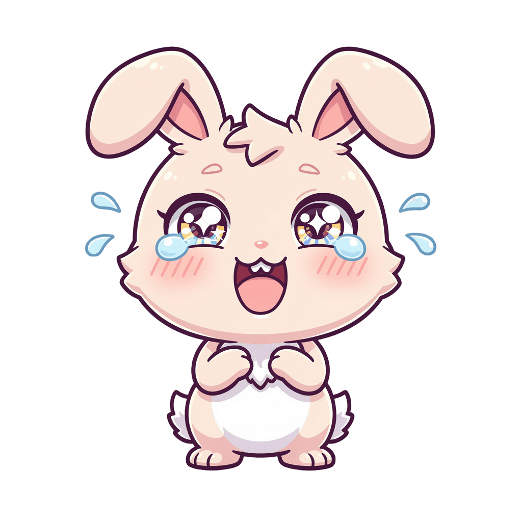 Bunny — laughing Bunny Twitch emote — laughing, Chibi style