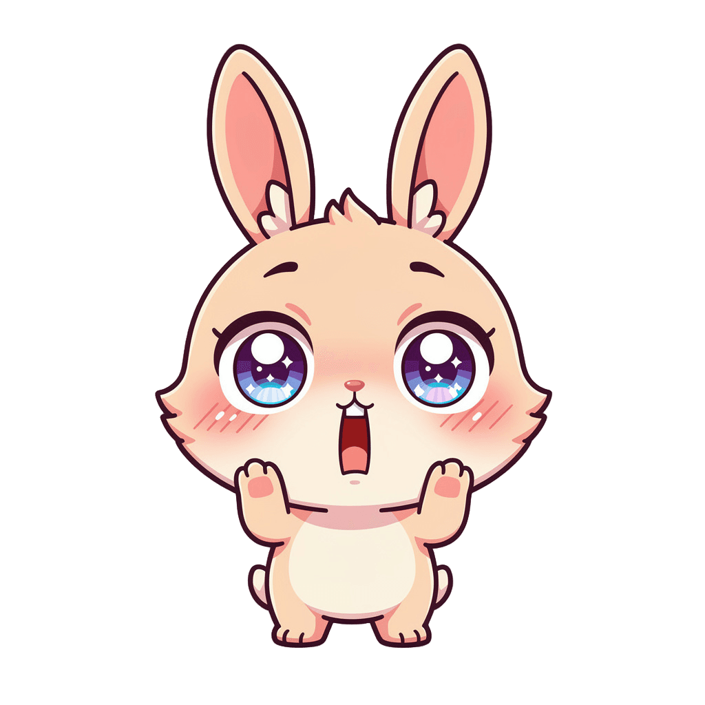Bunny — surprised Bunny Twitch emote — surprised, Chibi style