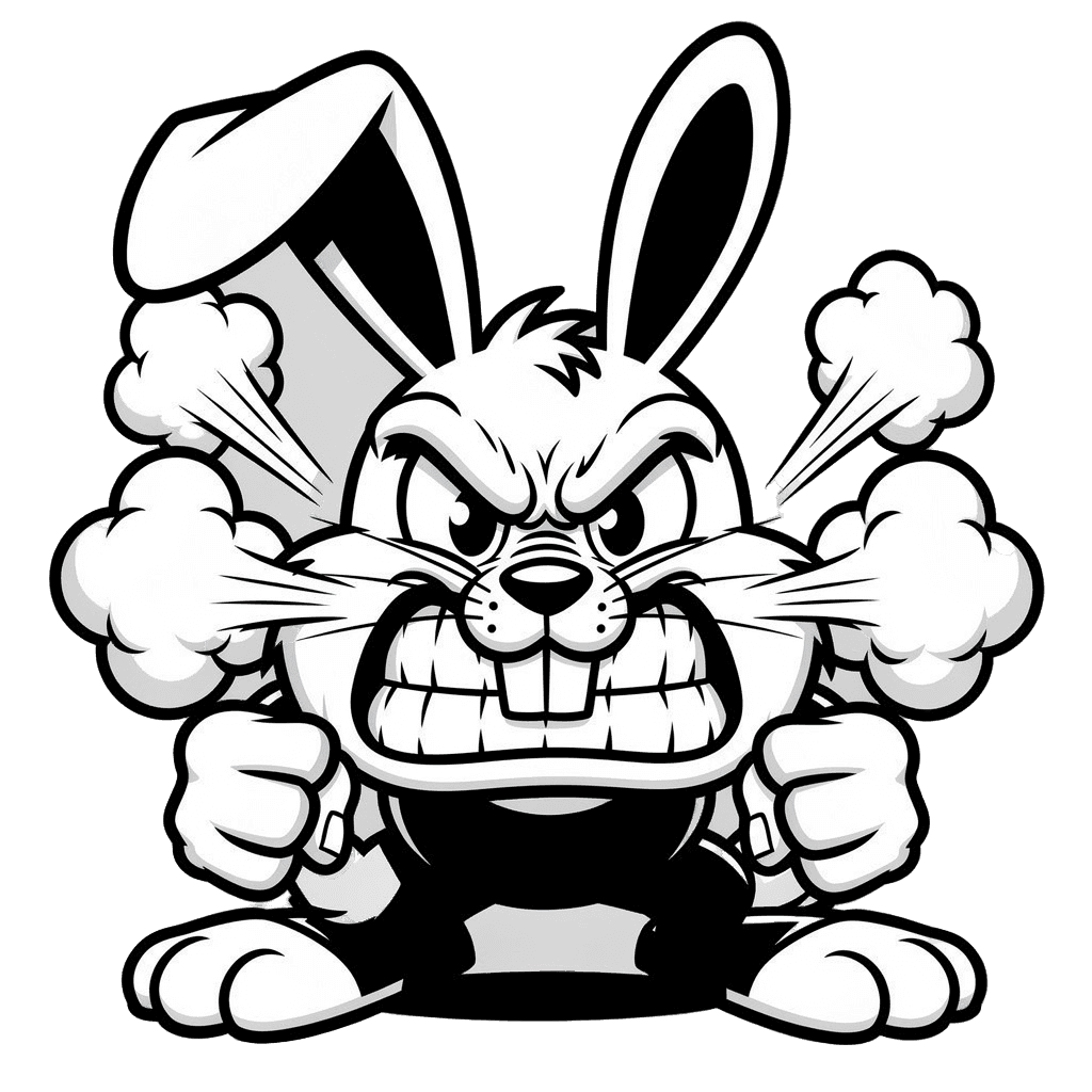 Bunny — angry Bunny Twitch emote — angry, Comic style