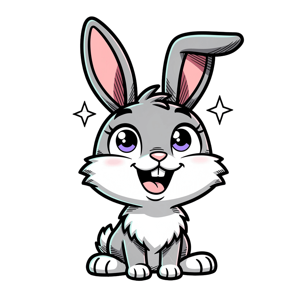 Bunny — happy Bunny Twitch emote — happy, Comic style