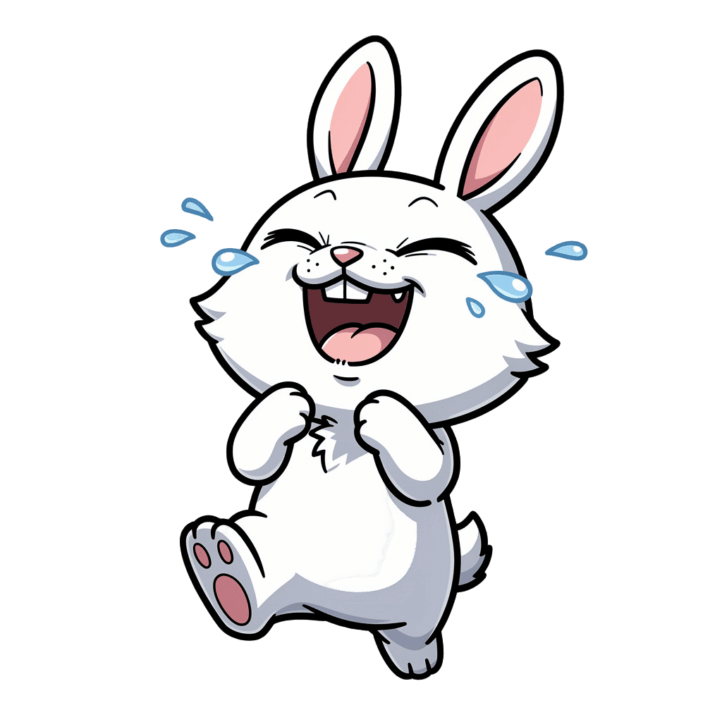 Bunny — laughing Bunny Twitch emote — laughing, Comic style