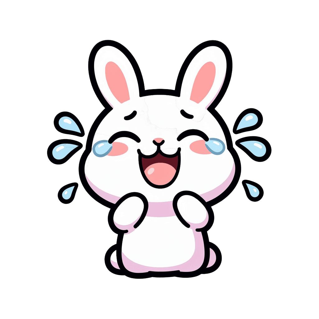 Bunny — laughing Bunny Twitch emote — laughing, Sticker style