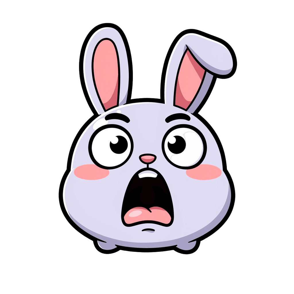 Bunny — surprised Bunny Twitch emote — surprised, Sticker style
