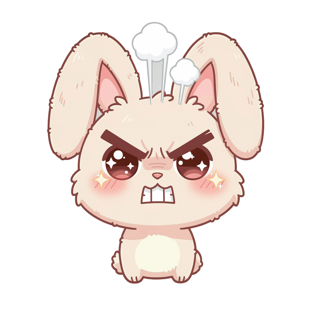 Bunny — angry Bunny Twitch emote — angry, Kawaii style