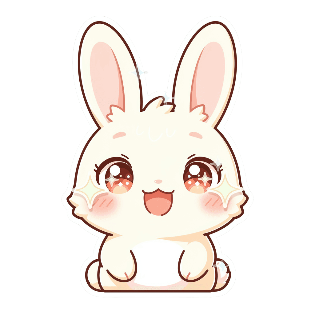 Bunny — happy Bunny Twitch emote — happy, Kawaii style