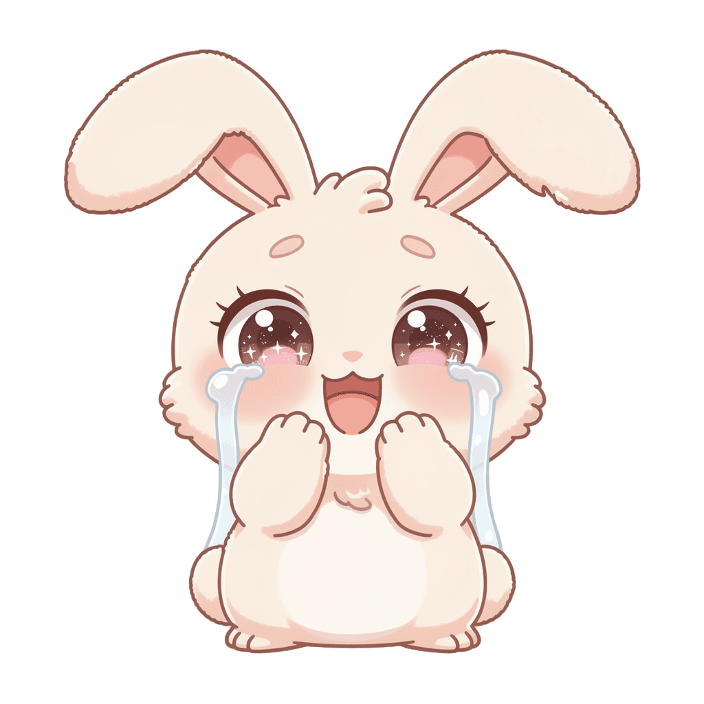 Bunny — laughing Bunny Twitch emote — laughing, Kawaii style