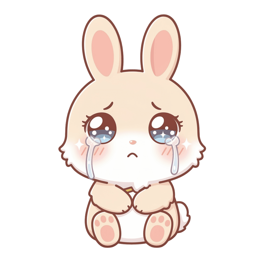 Bunny — sad Bunny Twitch emote — sad, Kawaii style