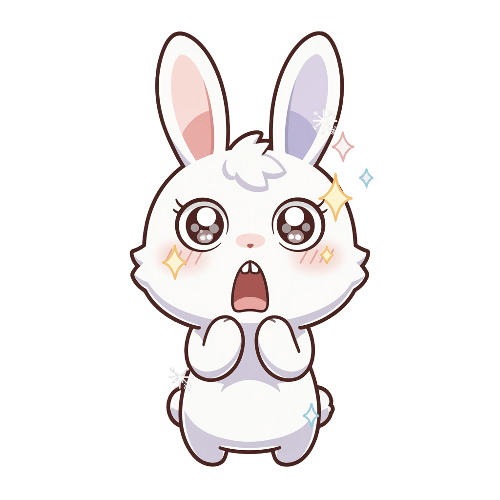Bunny — surprised Bunny Twitch emote — surprised, Kawaii style