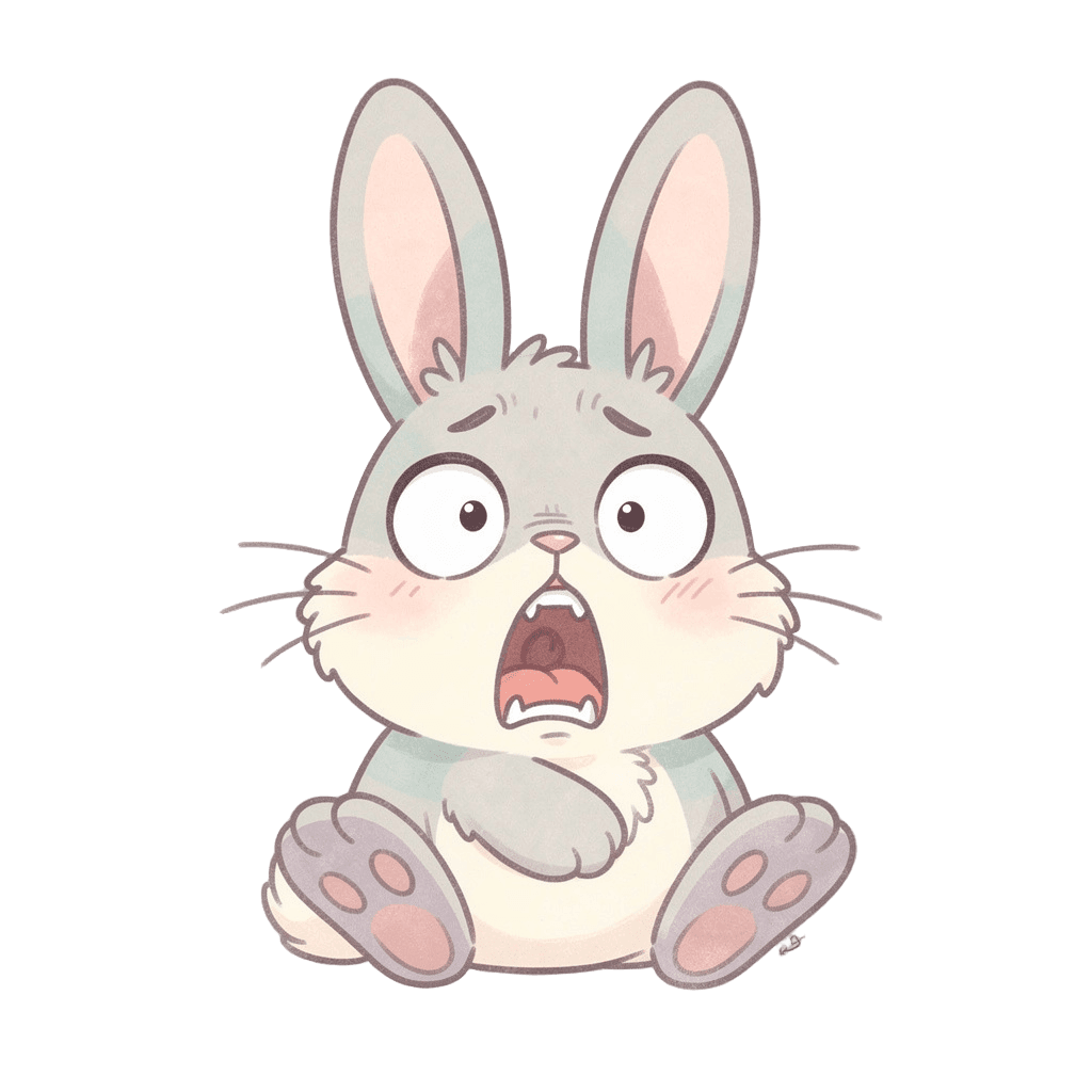 Bunny — surprised Bunny Twitch emote — surprised, Pastel style