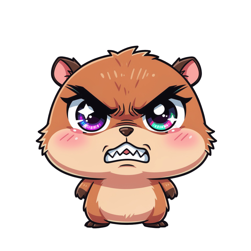 Capybara — angry Capybara Twitch emote — angry, Anime style