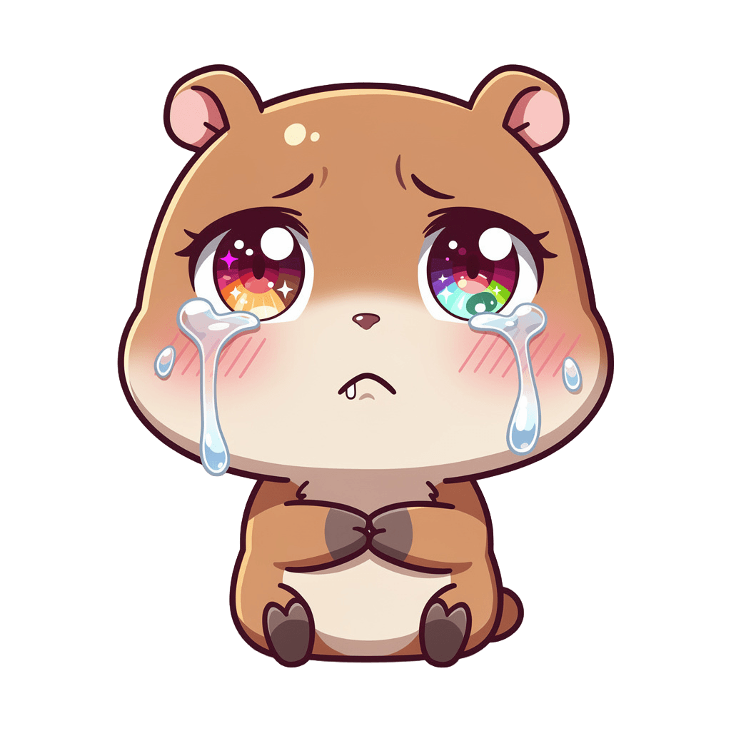 Capybara — sad Capybara Twitch emote — sad, Anime style