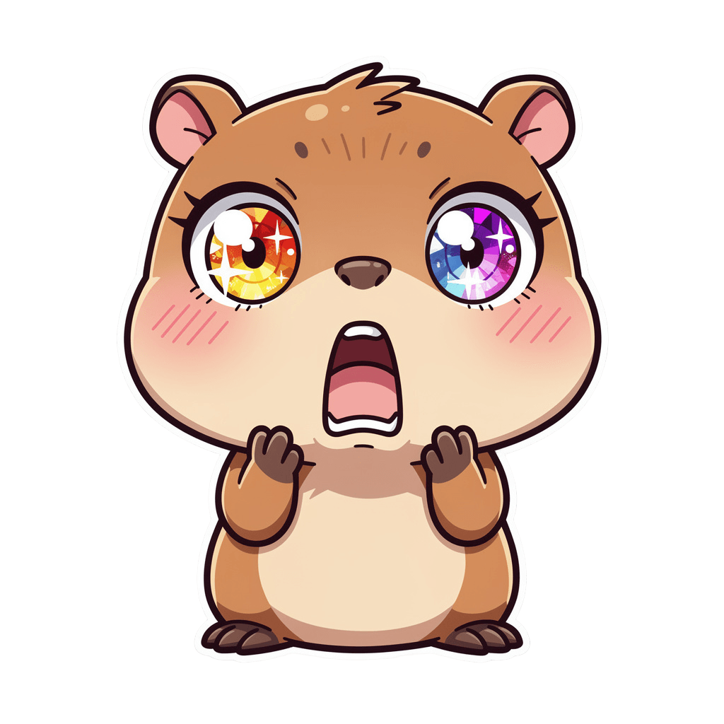 Capybara — surprised Capybara Twitch emote — surprised, Anime style