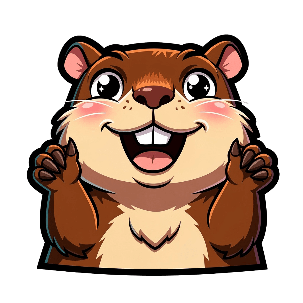 Capybara — happy Capybara Twitch emote — happy, Cartoon style