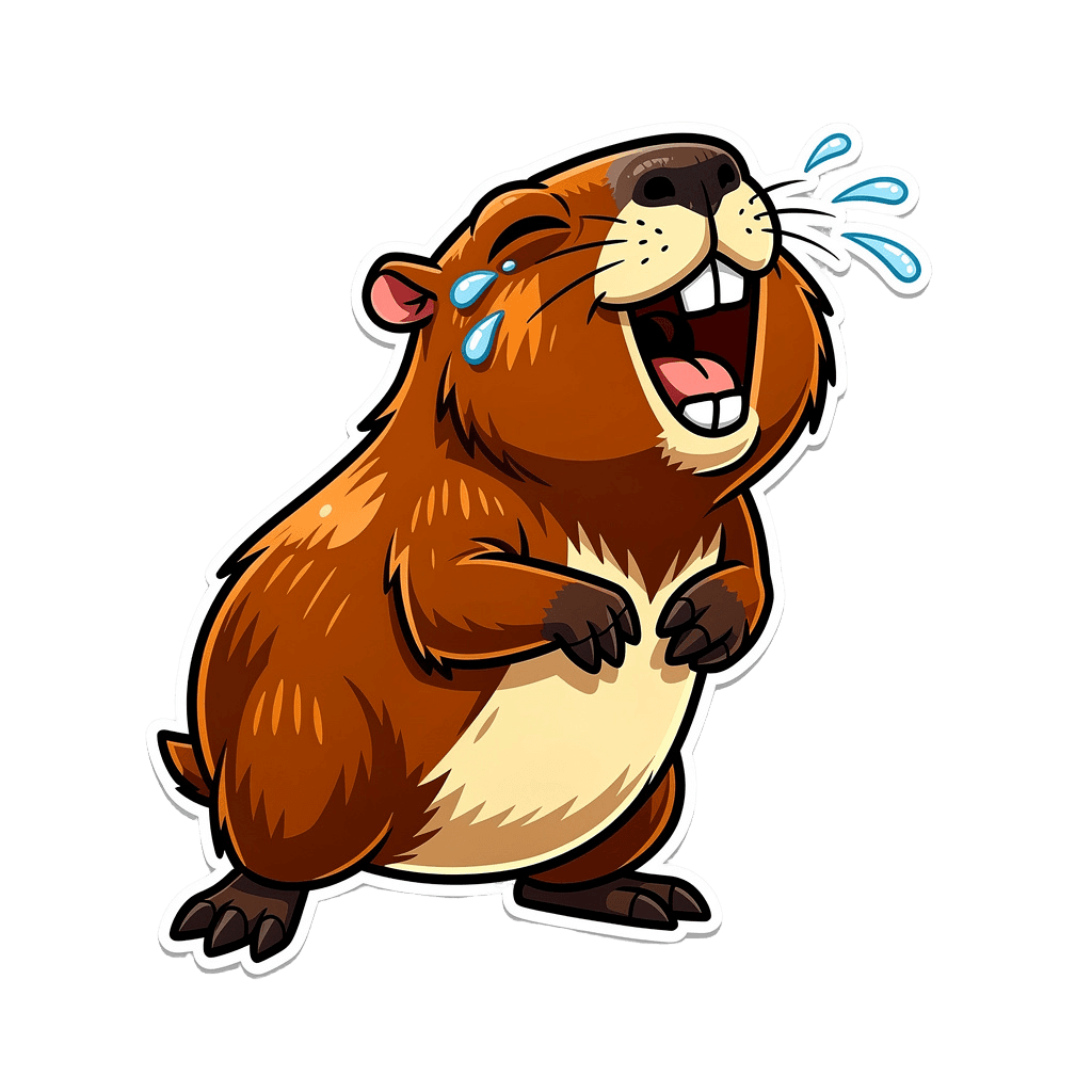 Capybara — laughing Capybara Twitch emote — laughing, Cartoon style