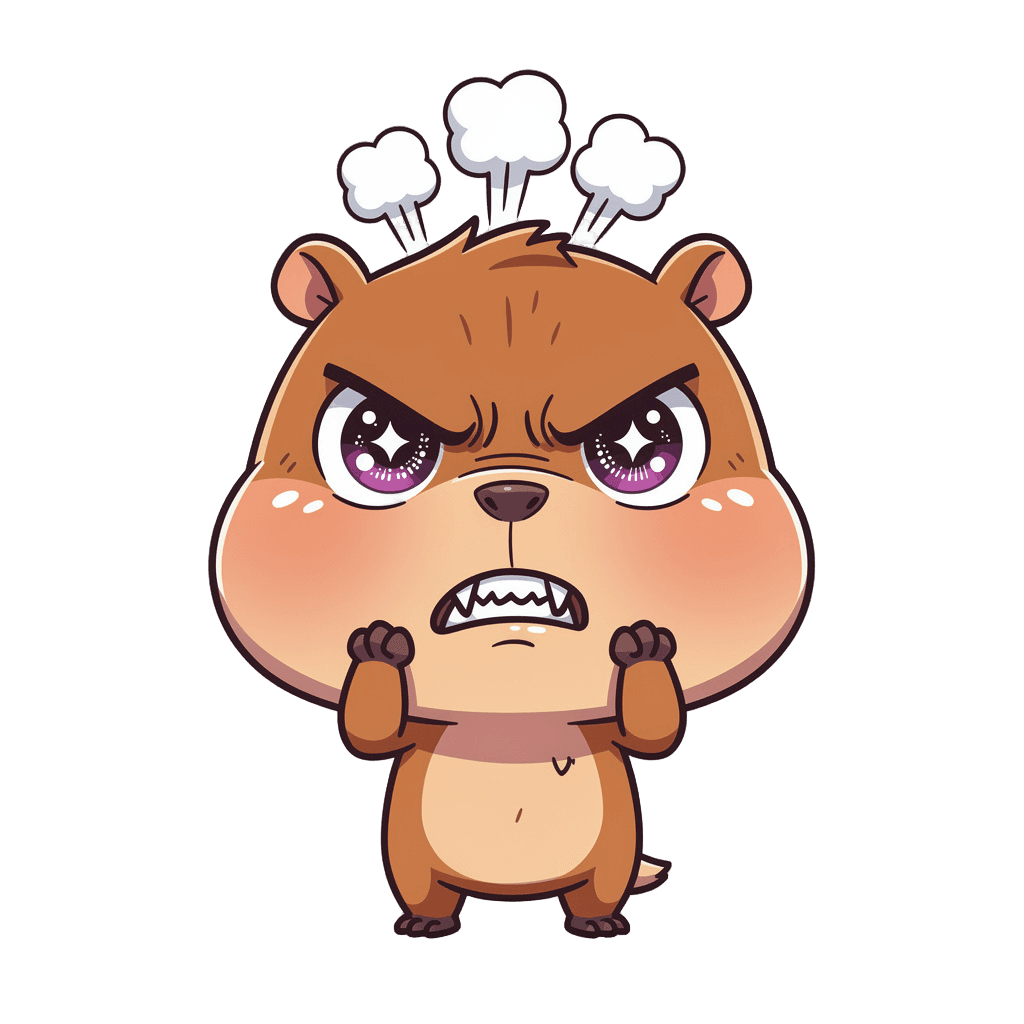 Capybara — angry Capybara Twitch emote — angry, Chibi style