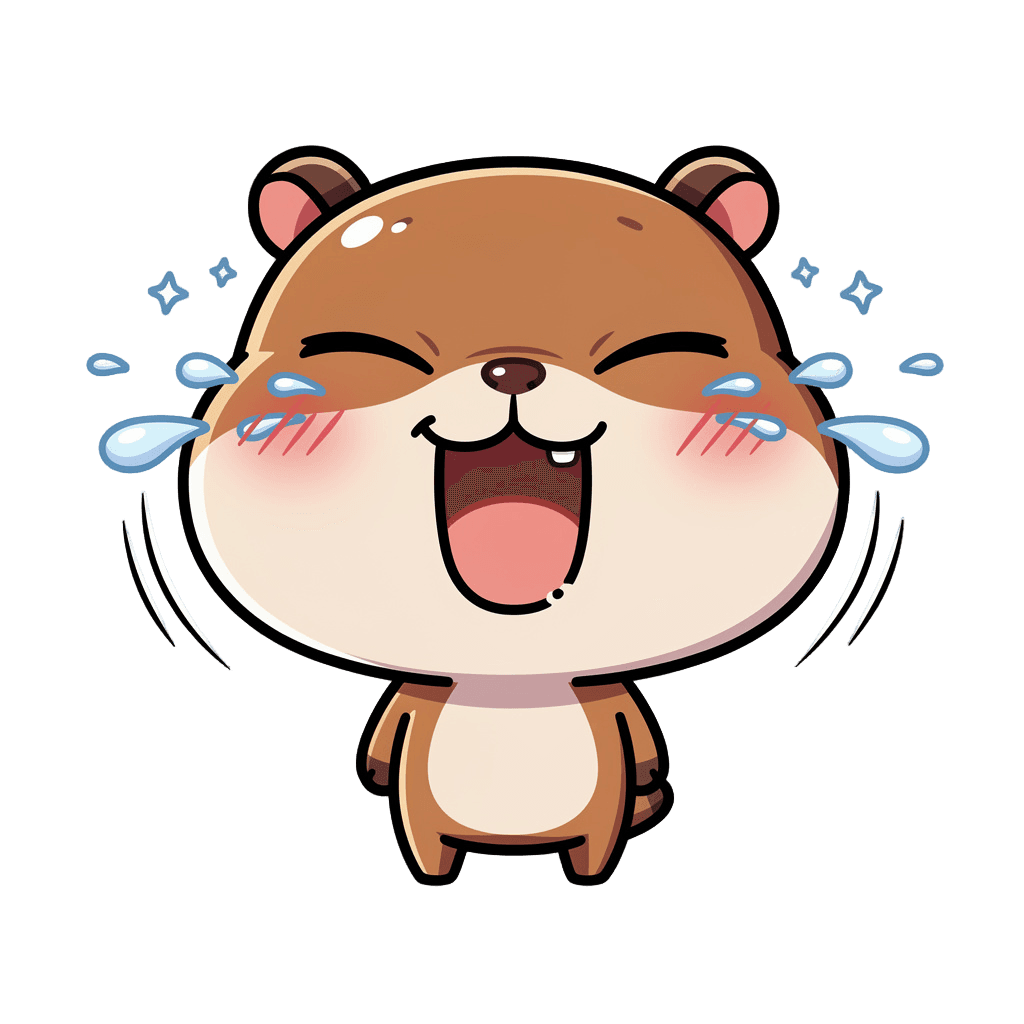 Capybara — laughing Capybara Twitch emote — laughing, Chibi style