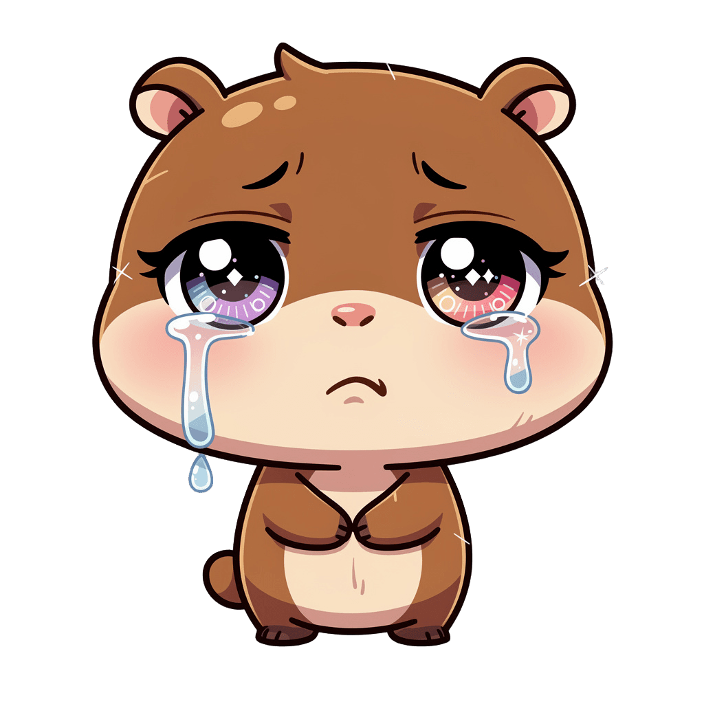 Capybara — sad Capybara Twitch emote — sad, Chibi style