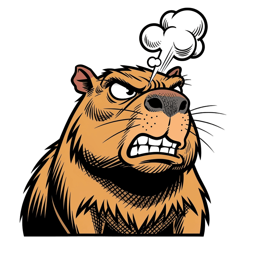 Capybara — angry Capybara Twitch emote — angry, Comic style